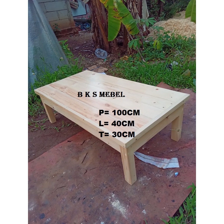 meja lesehan meja makan meja kayu jati belanda p100cm lebar 40cm tinggi 30cm