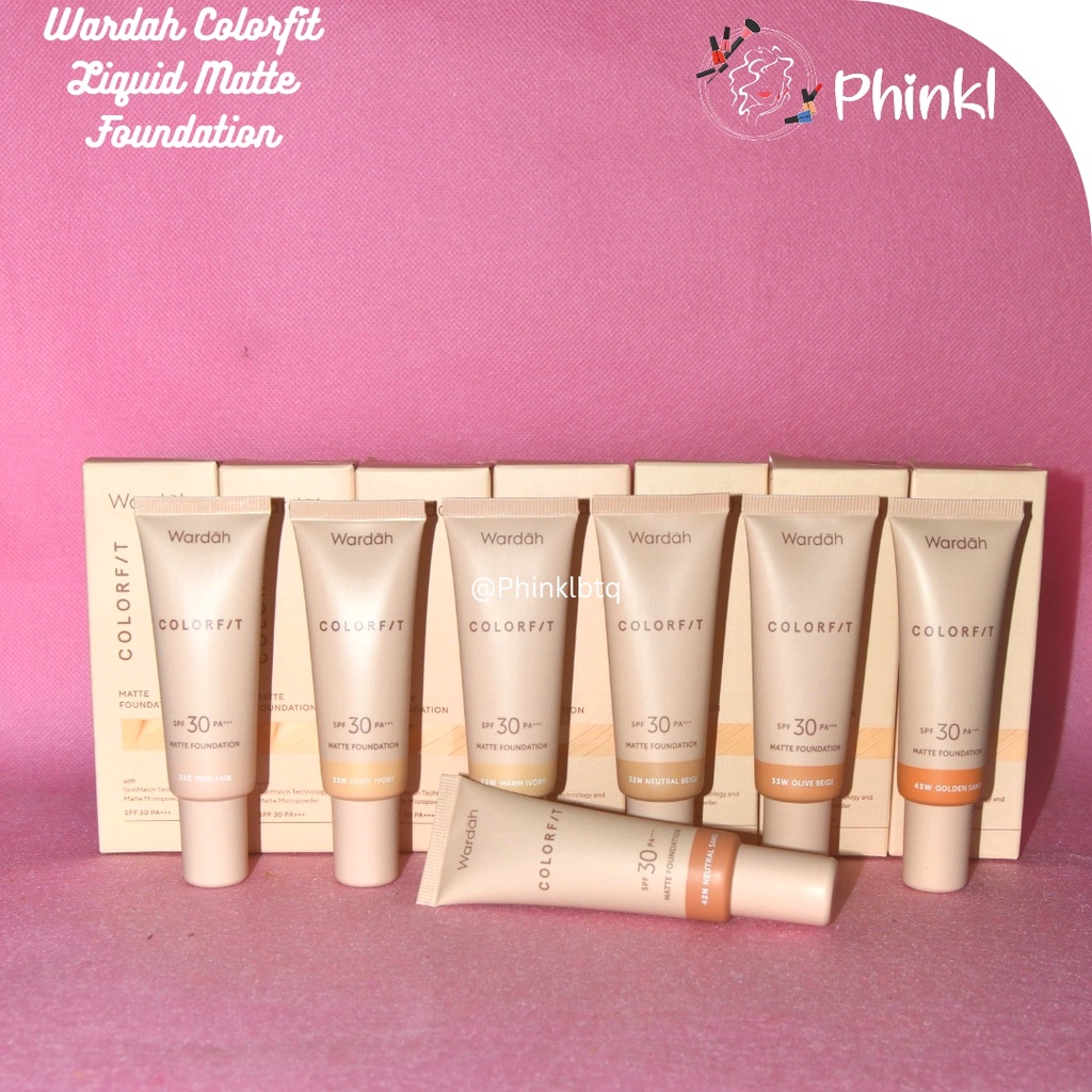 `ღ´ PHINKL `ღ´ ᘺᗩᖇᕲᗩᕼ Wardah Colorfit Matte Fundation oil control spf 30 hasilmattee alas bedak bb cream