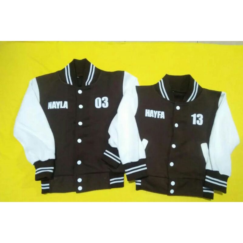 JAKET BASEBALL ANAK CUSTOM NAMA DAN NOMOR SESUAI REQUEST