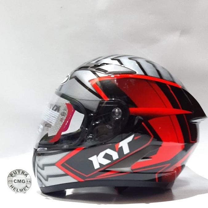 Helm Kyt Falcon 2 Armour Black Red Fluo Double Visor Full Face Bn Storfeecaa