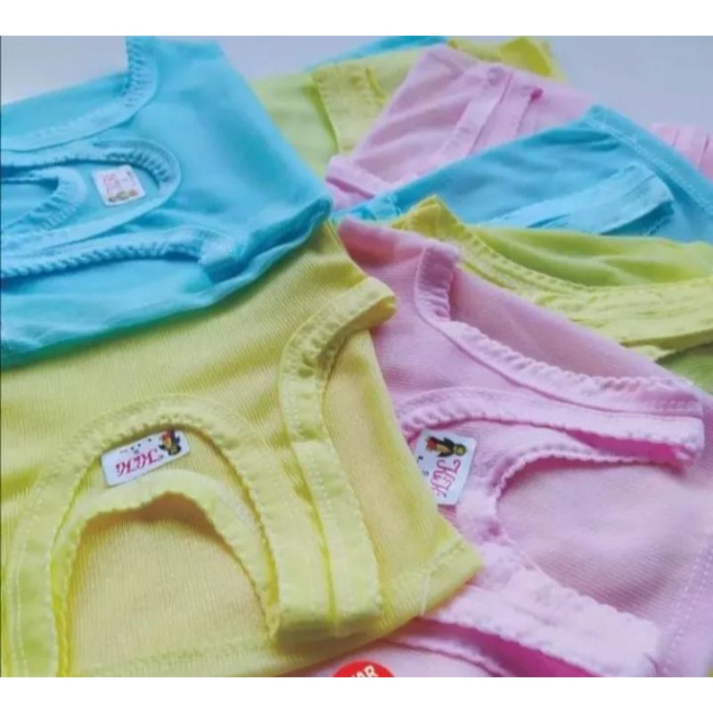 kaos dalam anak isi 6pcs/singlet anak polos warna 0-5 tahun