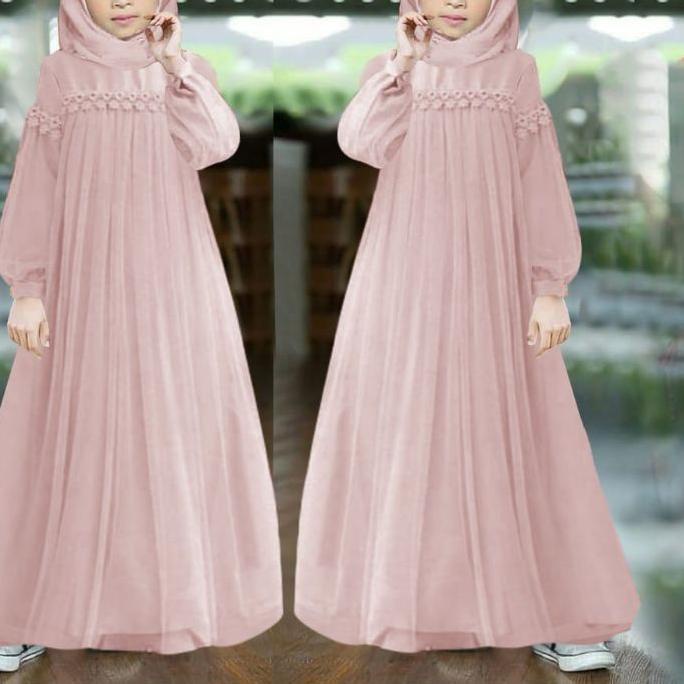 ۩ MAXY NURAINI KID ANAK, RENDA TILE, MOSCREPE PREMIUM, GAMIS HIJAB MUSLIM, DRESS, 3 UKURAN ✪