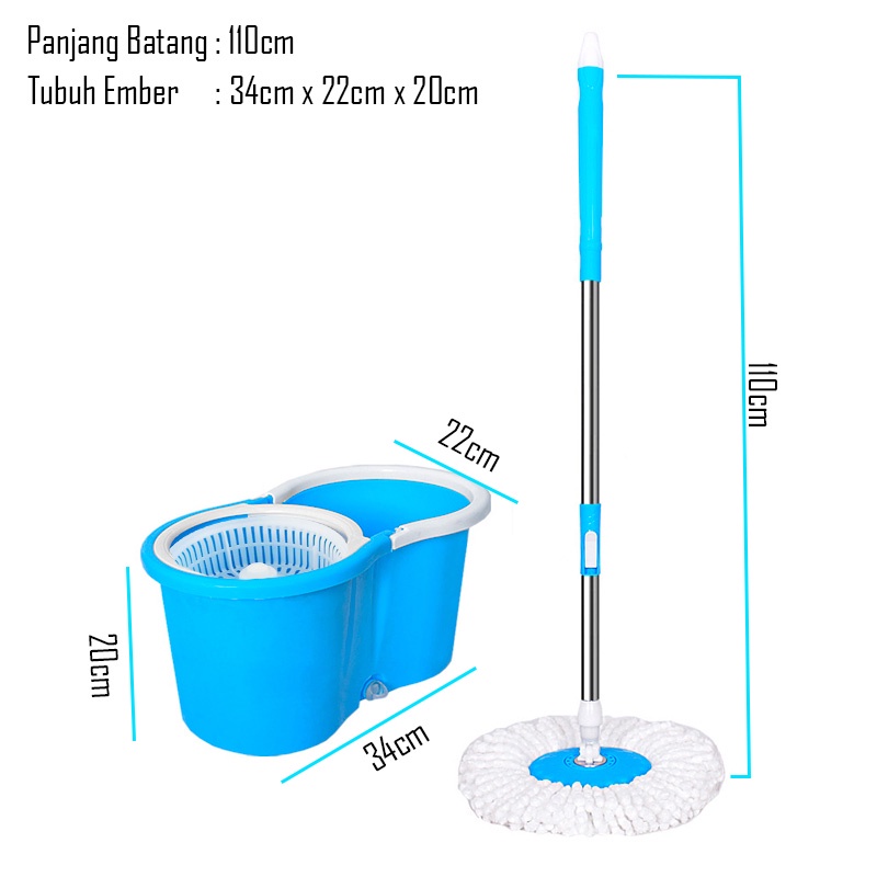 COD Alat Pel Lantai dan Ember Peras Spin Mop Ultra Mop - Alat Pel Lantai Praktis Super Mop - TB-1