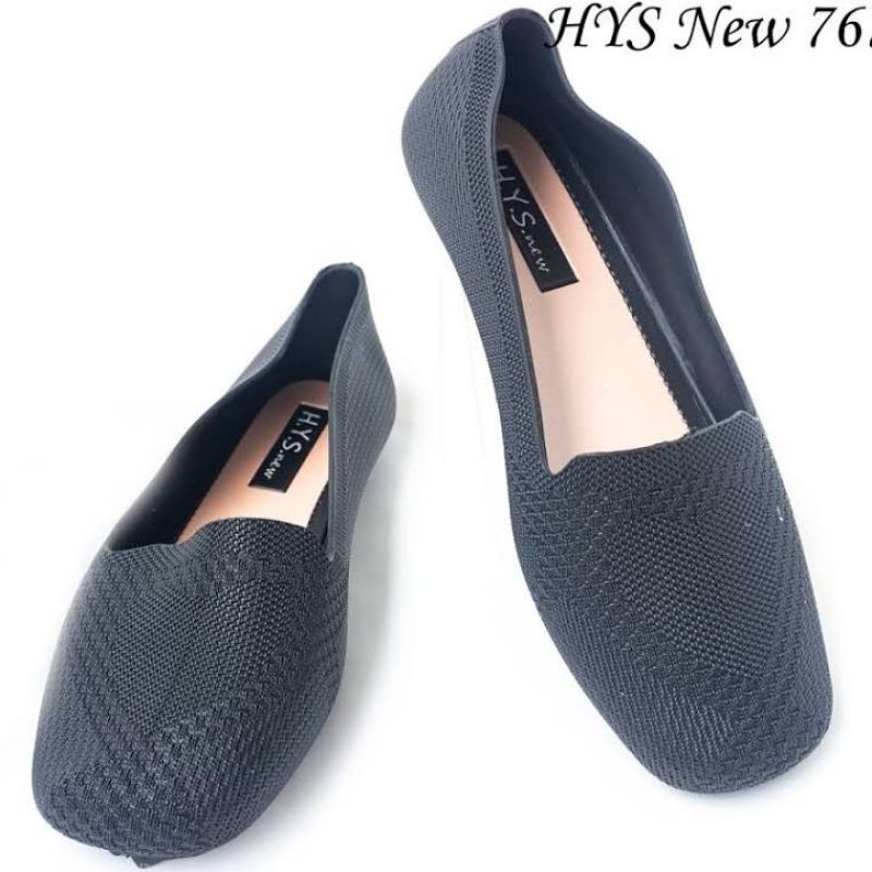 36-41 Sepatu Wanita Slip On Casual Import HYS New Flat Shoes Sepatu Teplek