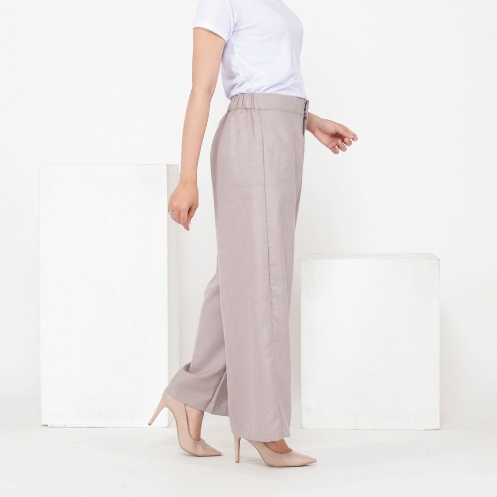 Loose Pants Celana Kantor Wanita/Celana Kulot Formal Wanita Katun Polyester Ypd.id-IVORY