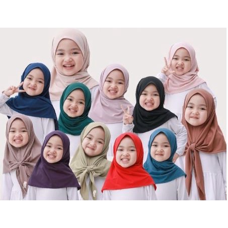 Jilbab Segitiga Instan Oval Anak 2-8 Tahun Jersey Super Premium