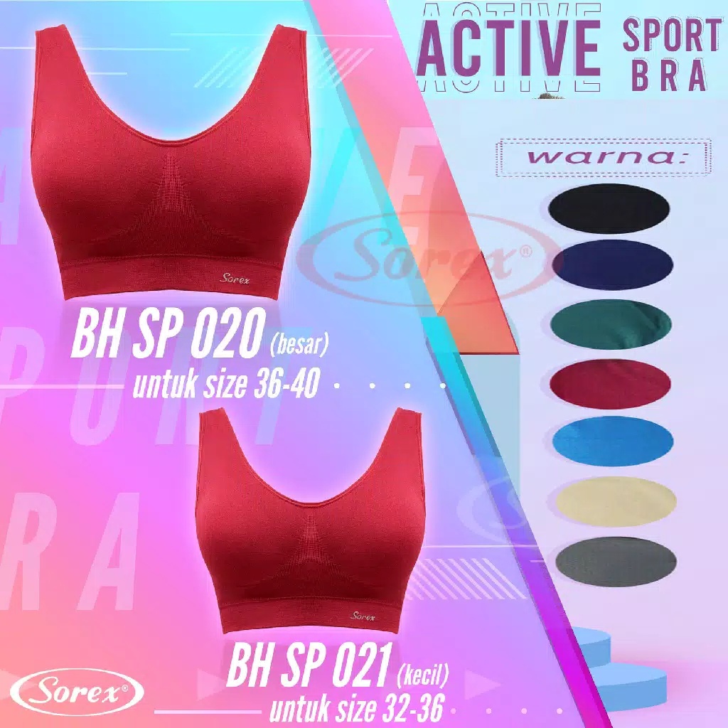 Miniset Busa Olahraga Sorex Bebas Pilih Warna SP 020 021 Polos - Sport Bra Aerobic Wanita Dewasa Gym - SP020 SP021 YOGA PILATES SEPEDA Perempuan Menyerap Keringat Nyerep Kringet ABG Remaja Open Cepat Kering Nyaman