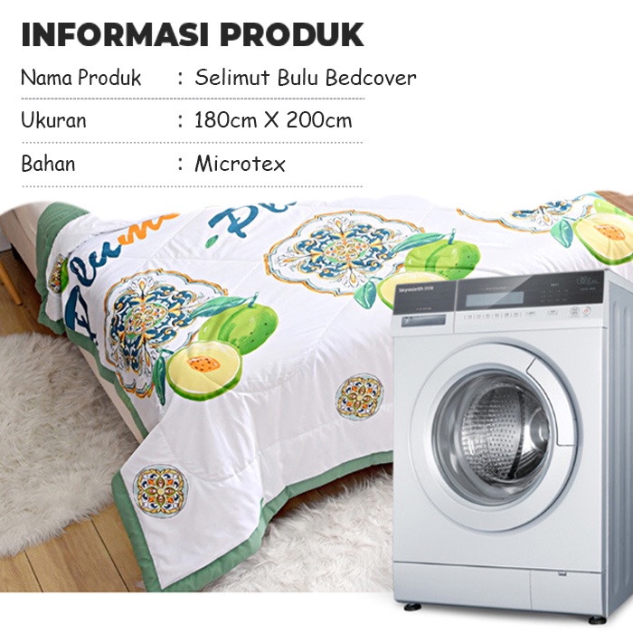 Lodoestar - Bedcover Motif Cantik uk 180x200cm king Size - Bedcover selimut Tanpa Sprei ( Only Bed Cover) - ND-1