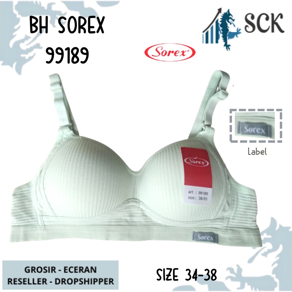 BH SOREX 99189 / BH Size 34-38 Busa Tanpa Kawat CUP A-B Kait 3 / Pakaian Dalam Wanita – SCK