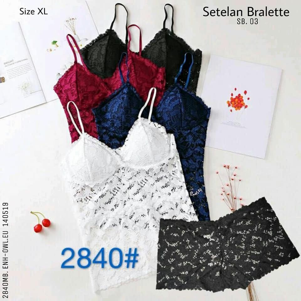 HOT PROMO Kamisol Padded Rendah Cantik Bra tank top 3PCS DAN SATUAN BARANG IMPORT Hiasan Renda Canti