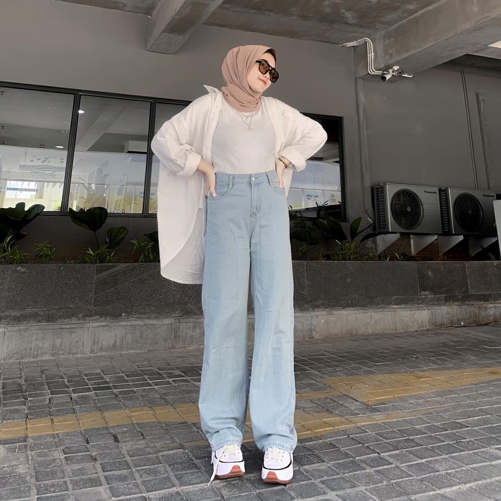 HIGHWAIST KULOT LOOSE JEANS BEST SELLER /KULOT JEANS/ KULOT HIGHWAIST/ KULOT WANITA - CELANA KULOT J