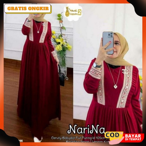 Gamis Mewah Model Terbaru 2023 Gamis Satin Kristal Kondangan Kekinian Viral 2023 Baju Gamis Wanita D