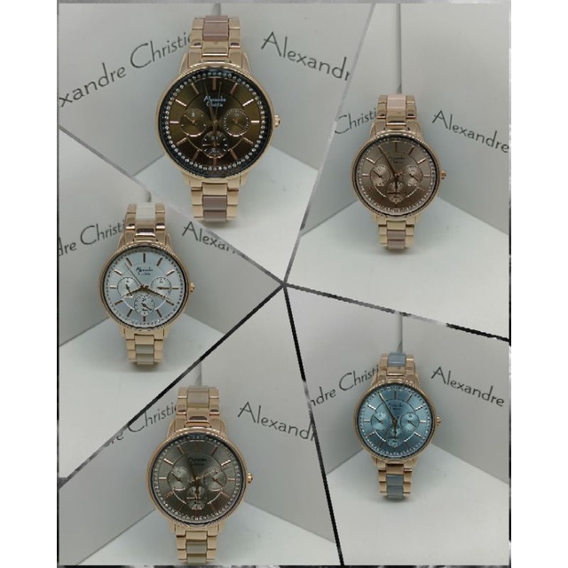 Jam Tangan Wanita Alexandre Christie 2A31 AC2A31 AC 2A31 Tali Besi Kombinasi Fiber