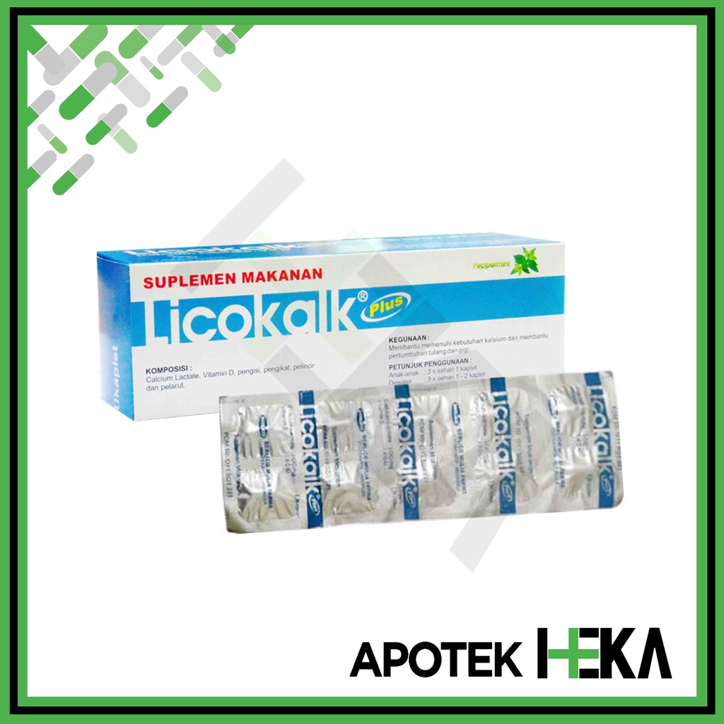 Licokalk Plus Box isi 10x10 Tablet - Suplemen Kalsium Vitamin D (SEMARANG)