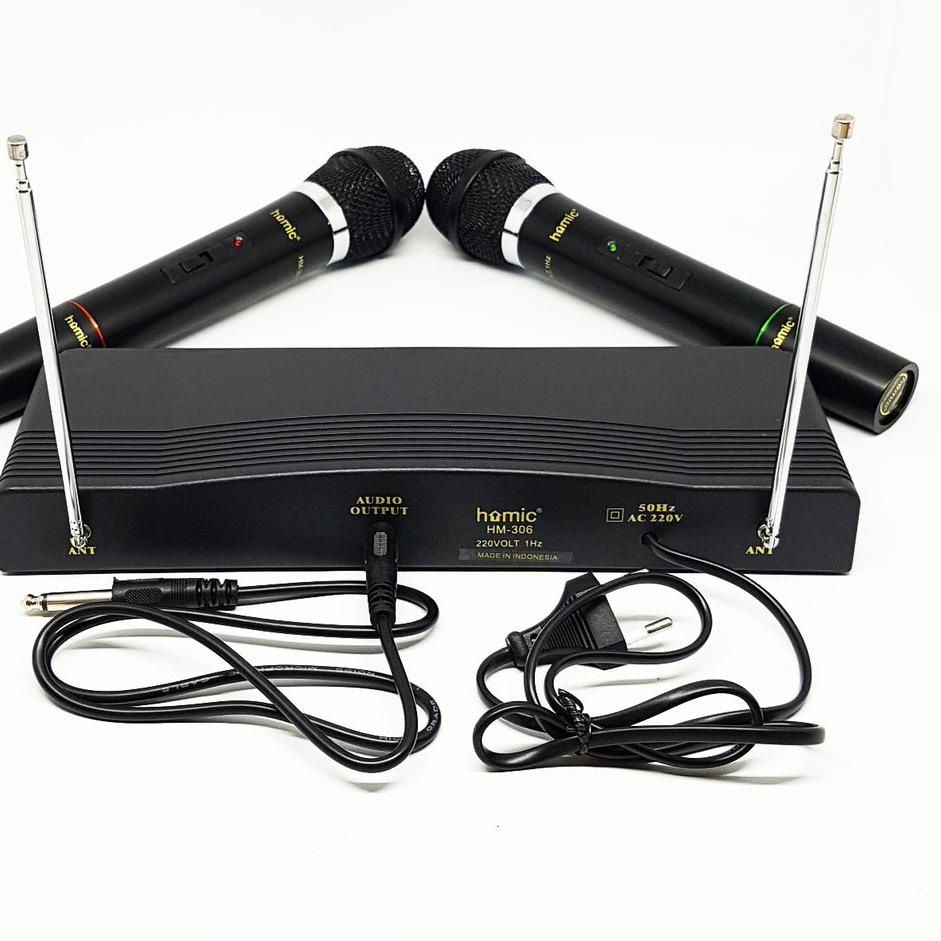 ✾ Mic Wireless Homic HM-306 Microphone Double Mik ➾
