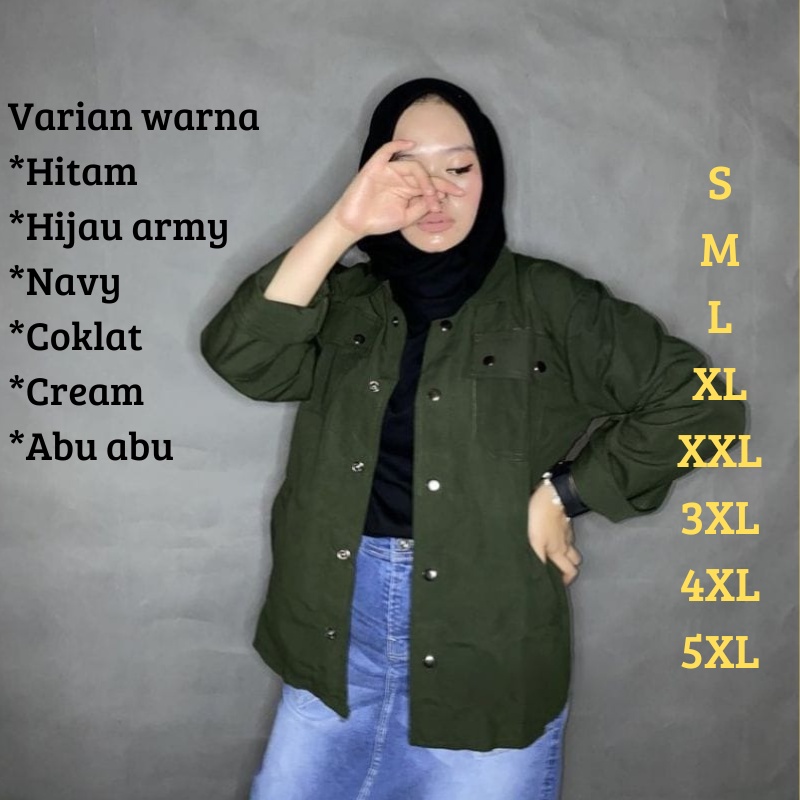 Jaket Semi Parka Wanita S M L XL XXL XXXL 4XL 5XL (Jumbo) Trucker Jaket Cewek Jumbo