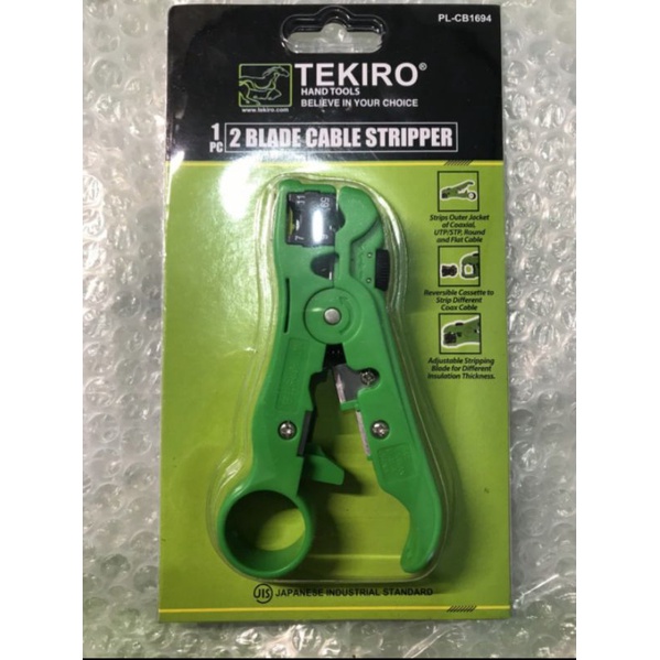 Tekiro pisau cutter pemotong kabel 2 blade / two Blade cable stripper 4.9&quot;