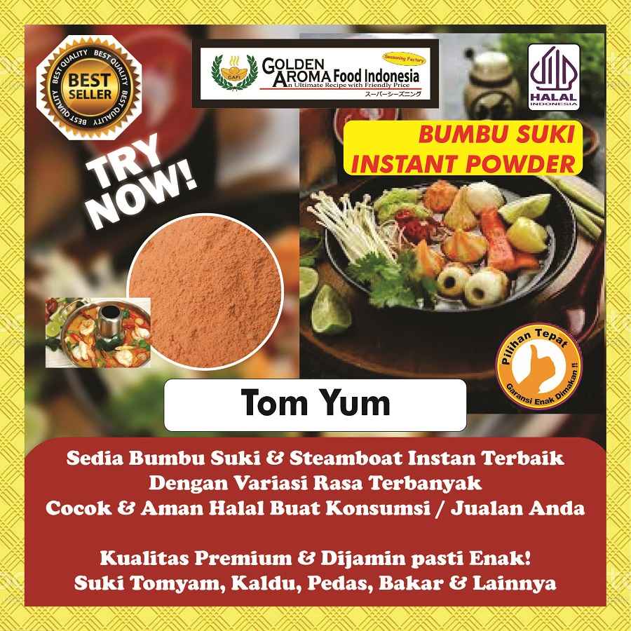 

BUMBU SUKI INSTAN Tomyam 1Kg Steamboat Shabu Hotpot Rasa Tomyum Seafood Kiloan 1 Kg Tom Yam Yum Halal Sabu Kuah Soup Original Stemboat Steambot Steamboot Sukiyaki Grill Bakar Instant Gafi Murah Enak Terbaik Premium Promo bukan Hachi