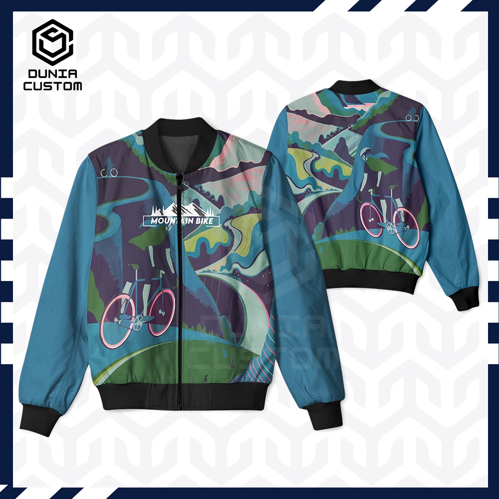 Jaket Bomber Pria Olahraga Bersepeda Fullprint