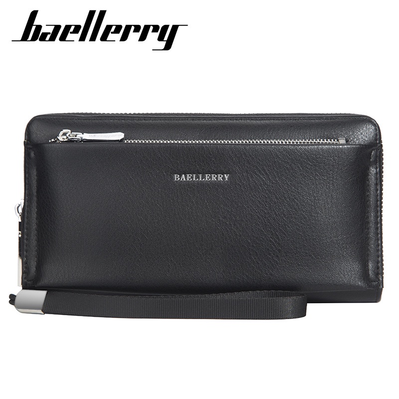 [BISA COD] BAELLERRY S1081 Dompet Pria Wanita Panjang Bahan Kulit PU Leather Premium