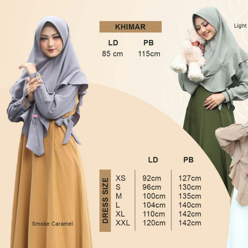Gamis Dress Set Khimar Haura by Isa Hijab
