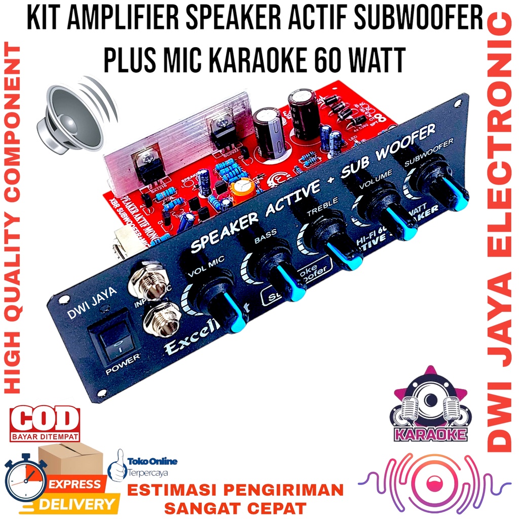 KIT SPEAKER AKTIF 60W MONO + SUB + MIC +P.S.A Kit active speaker 60 watt mono
