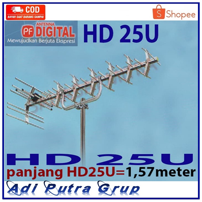 Antena TV Digital Analog PF HDU 25 Antena Outdoor Buat Semua TV digital&amp;Analog