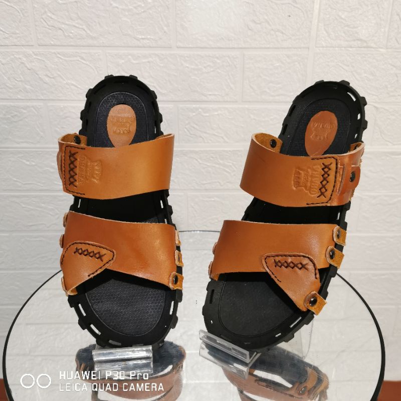 PROMO Sandal Pria Kulit Asli Sandal Pria Model Terbaru Kulit Asli