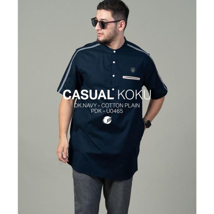 DISKON SAMASE KOKU CASUAL U046 BAJU KOKO KURTA LENGAN PENDEK SAMASE H84565YH