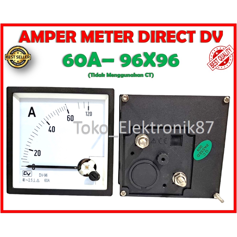 Amper Meter Direct 60A DV 96x96mm (PANEL METER)