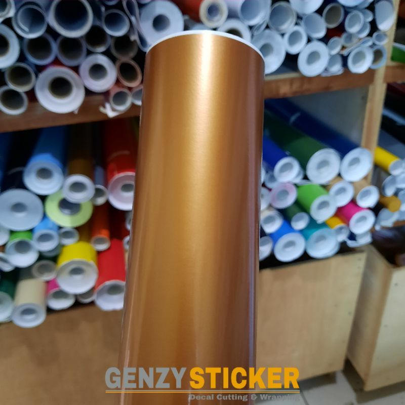 stiker skotlet gold sticker cooper tembaga glossy coklat