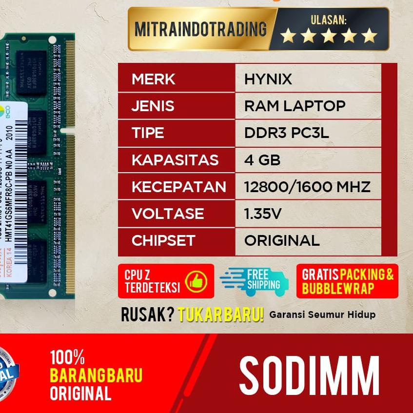 ✤ RAM HYNIX SODIMM DDR3L 4GB PC  ✸
