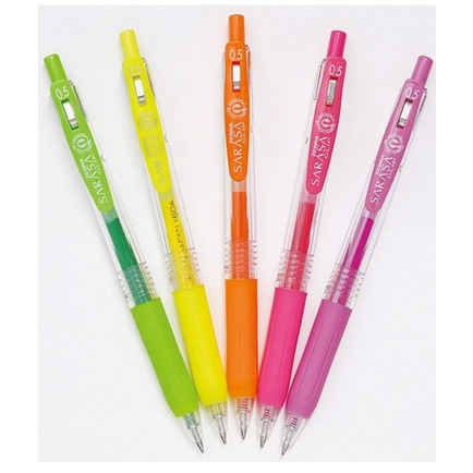 

SET 5 PCS ! ZEBRA SARASA CLIP 0.5 NEON COLOR PEN