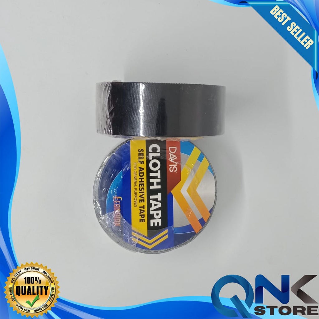 Lakban Hitam Serat DAVIS 1.5 Inch Cloth Tape Ekonomis