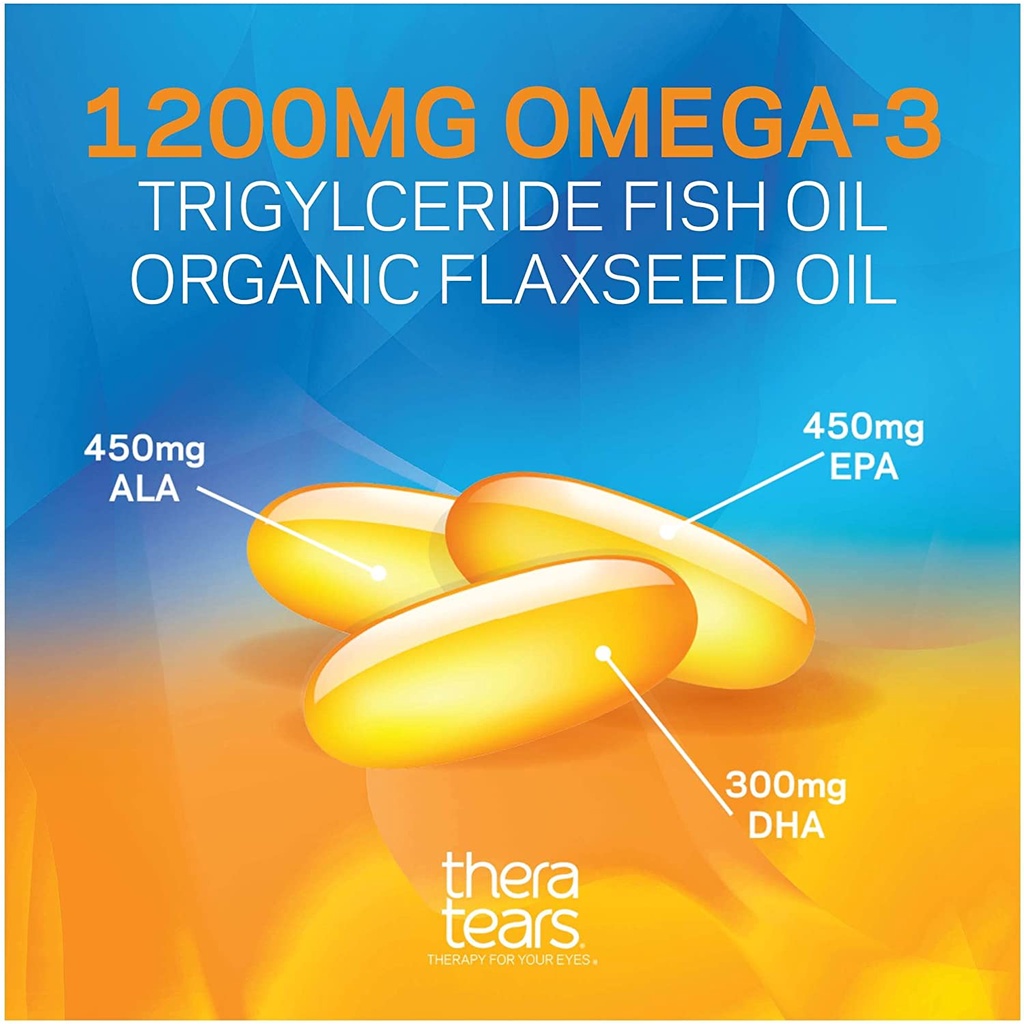 Thera Tears 1200mg Omega-3 and Vitamin E Supplement - 90 Caps