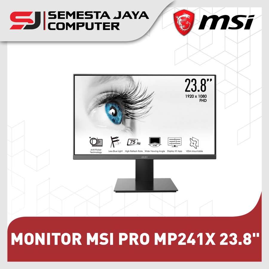 MONITOR MSI PRO MP241X 23.8 inch Full HD VA 75Hz Monitor 24&quot;