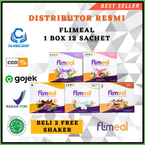 

Flimeal Meal Replacement Flimmeal Susu Sereal Diet Rasa Coklat 1 box isi 12 Sachet