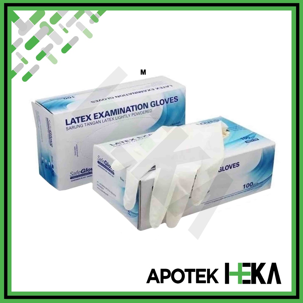 Safeglove Latex Examination - Sarung tangan Handscoon karet isi 100 (SEMARANG)