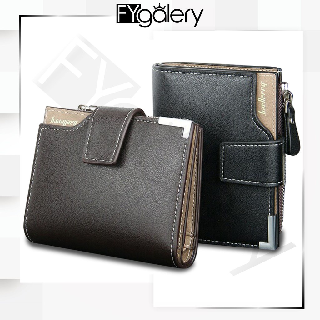 FYGALERY D1282 Dompet Pria Baellerry Ekslusif Dompet Pria Lipat Pendek Tanpa Kotak