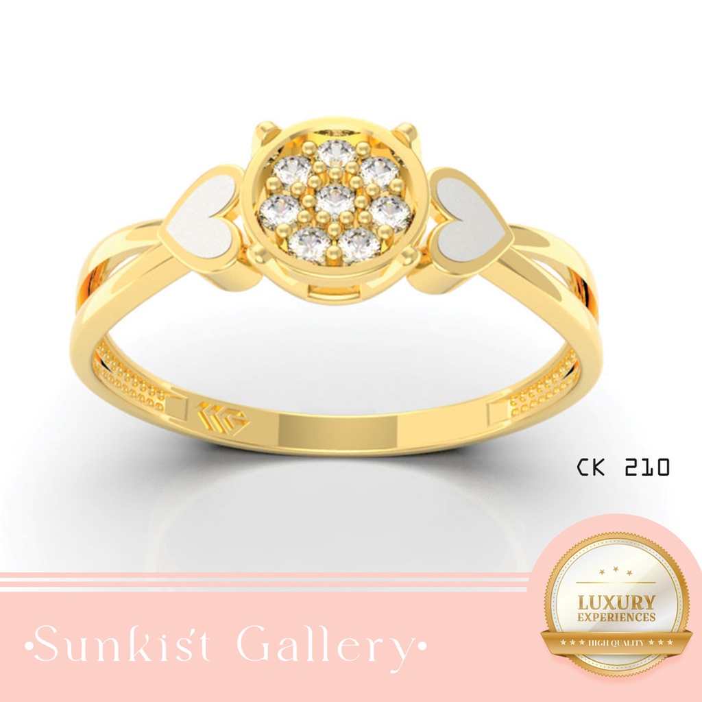 CINCIN LOVE EMAS ASLI KADAR 375% ATAU 8 KARAT & KADAR 300% 6 KARAT CINCIN WANITA EMAS MODEL SUPER CA