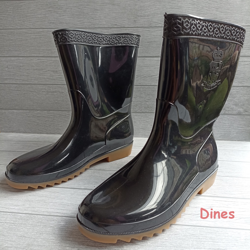 Yumeida Sepatu Boots Berkebun Sawah Bangunan Tahan Air Boot Kerja Proyek Spatu Bot Karet Anti Slip Boat Sapatu But Petani Bots Kebun Warna Hitam Buts Hujan Outdoor Pendek Pria Wanita