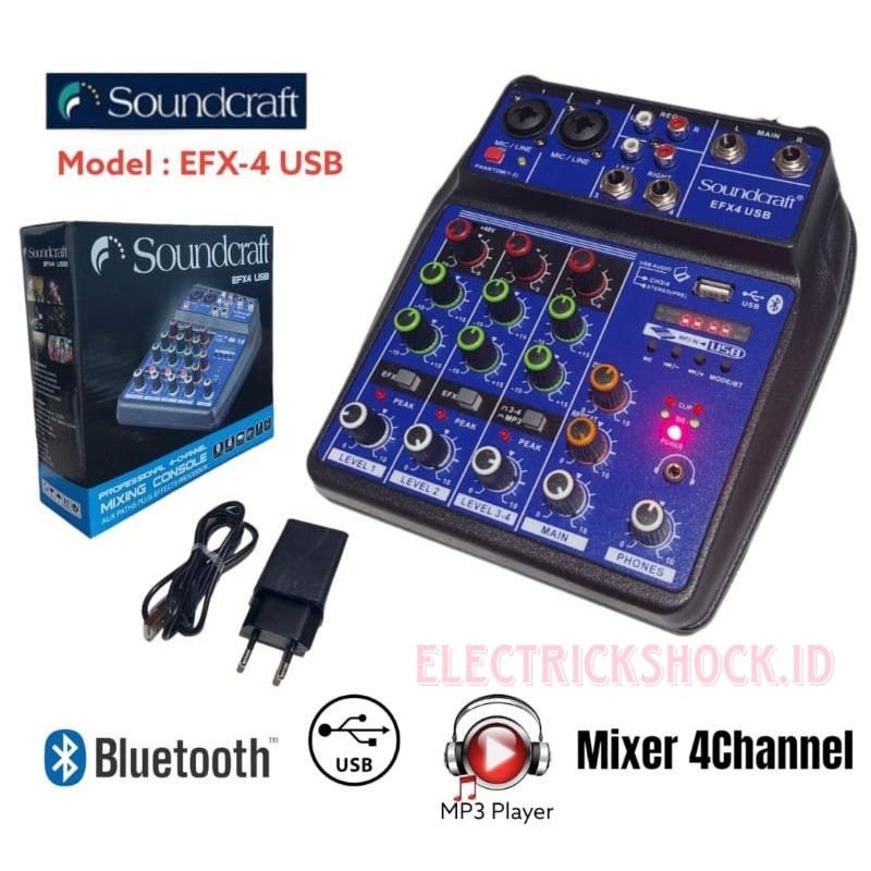 Mixer Audio SOUNCRAFT EFX-4 USB Mixer EFX4 USB EFX 4USB
