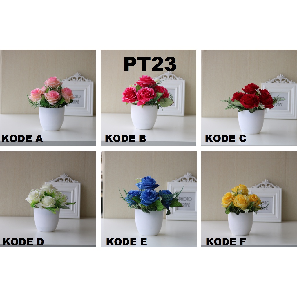 FYGALERY PT22 PT23 Pot Tanaman Hias Bunga Hias Plastik Ornamen Pot Bongsai Artificial Flower Decoration