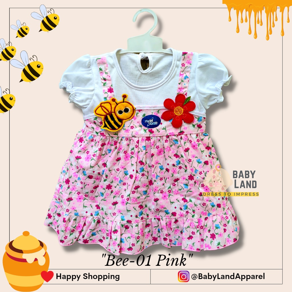 (Big Bee-01) Dress bayi perempuan 12-24 bulan 1-2 tahun  / baju bayi anak perempuan lucu Planet Kidz