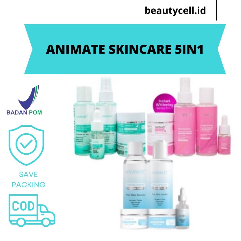 Animate Series 5in1 / Animate Glowing Barrier Skin Repair Series 5in1- Paket Skin Barrier Repair / Skincare Wajah