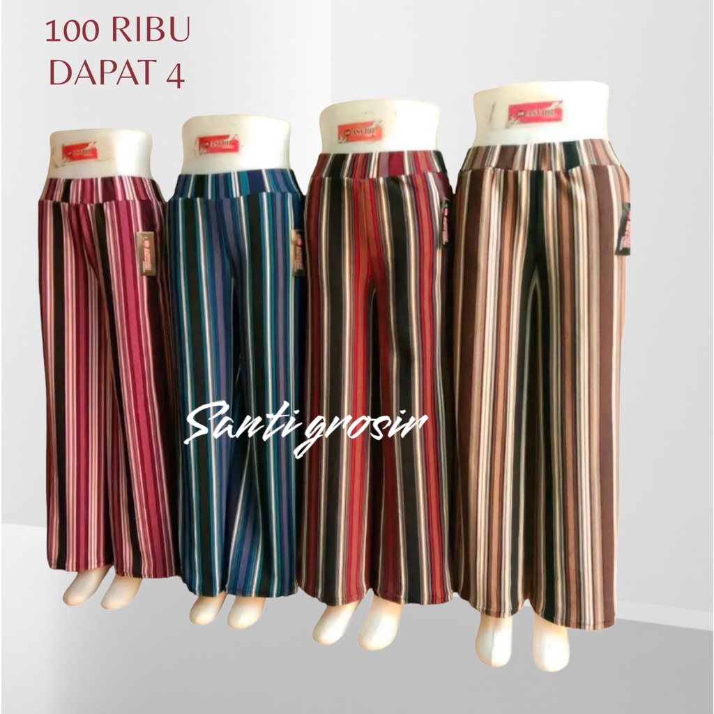 Celana Panjang Wanita Dewasa Celana Kulot Salur Panjang Kulot Salur Panjang Jumbo Terbaru