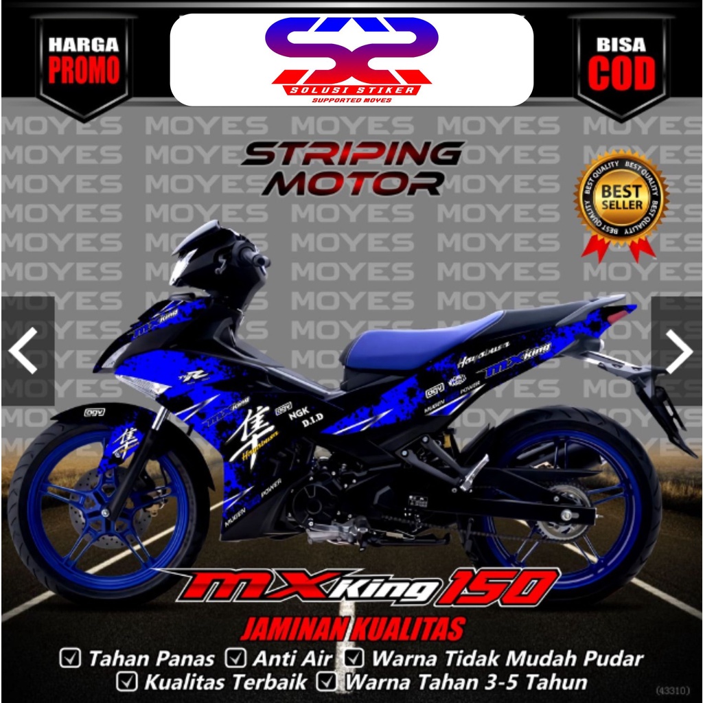 Stiker Striping MX KING 150 - Motif  Hayabusa Biru Striping Mx King 150 Terbaru Termurah