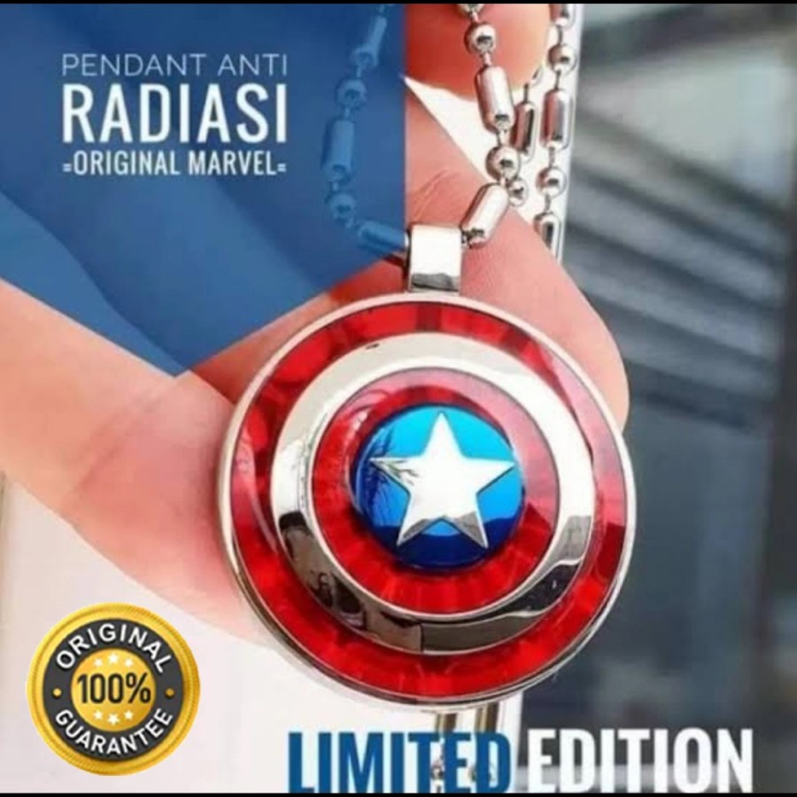 Kalung Kesehatan Pendant Marvel Kapten Amerika Captain America MCI Original 100%