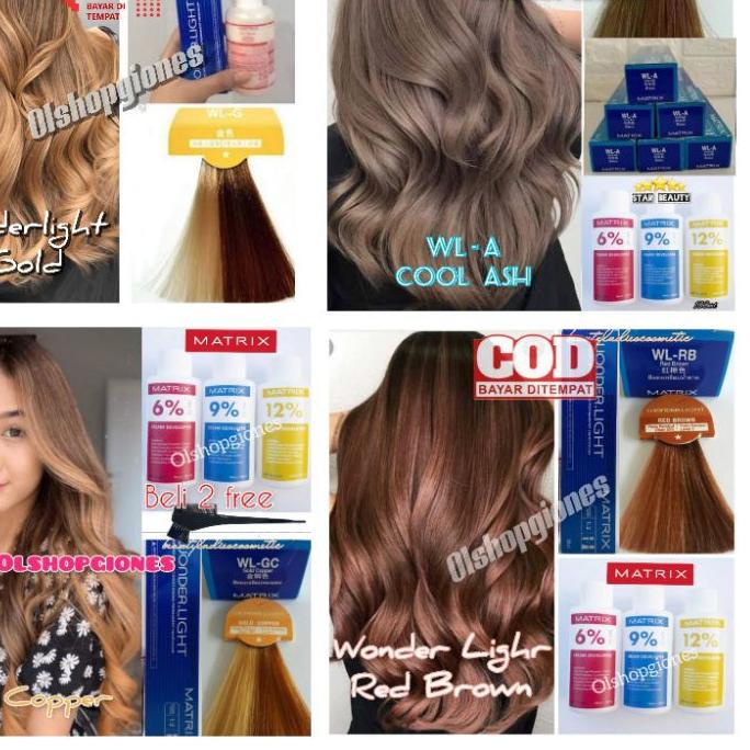 ◙ Matrix Wonderlight Cat Rambut + Oxydant ( campuran ) wonder light socolor gold copper , ash , red 