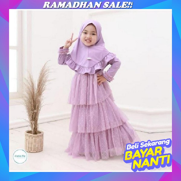 [ Terbaru ] Khalisa Kaftan Kids Bahan Crinkle Airflow Import Gamis Anak Model Terbaru 2023 Gamis Ana